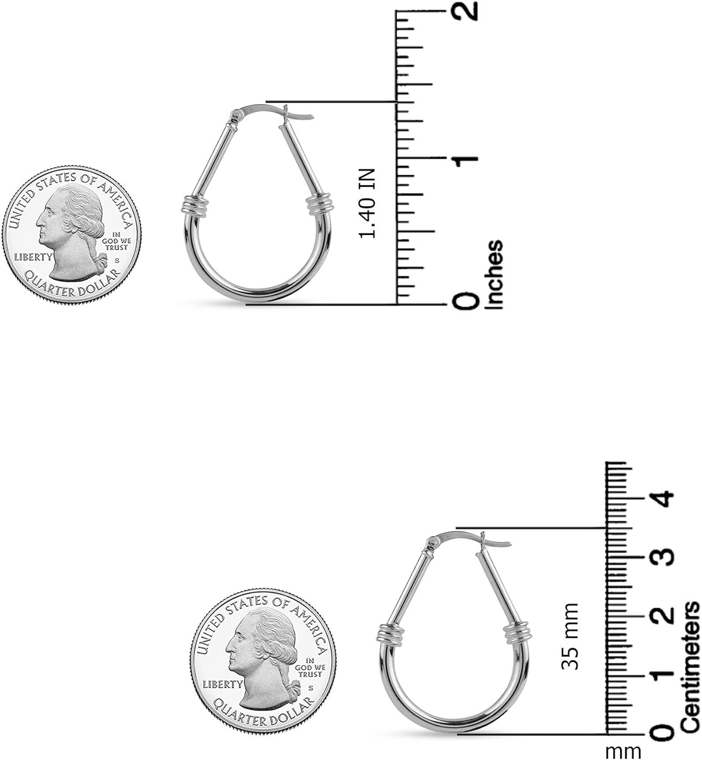 LeCalla 925 Sterling Silver Hoop Earrings for Women | Italian Design Classic Diamond-Cut Textured Hoops Earring | Women's Oval Drop Shape Silver Earring Jewelry - Image 5