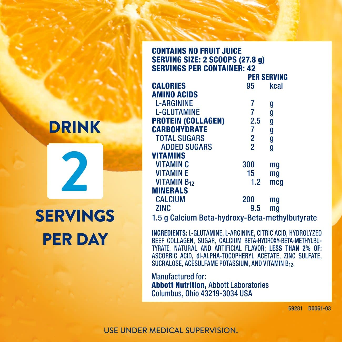 Juven Nutrition Support for Wound Healing, Orange, 42 Serving Tub (Pack of 1) — Amazon image 10