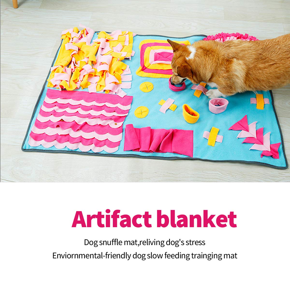 PETCUTE Schnüffelteppich für Hunde Hundespielzeug Schnüffelrasen Hund Hundefuttermatte Schnupftuch für Hunde