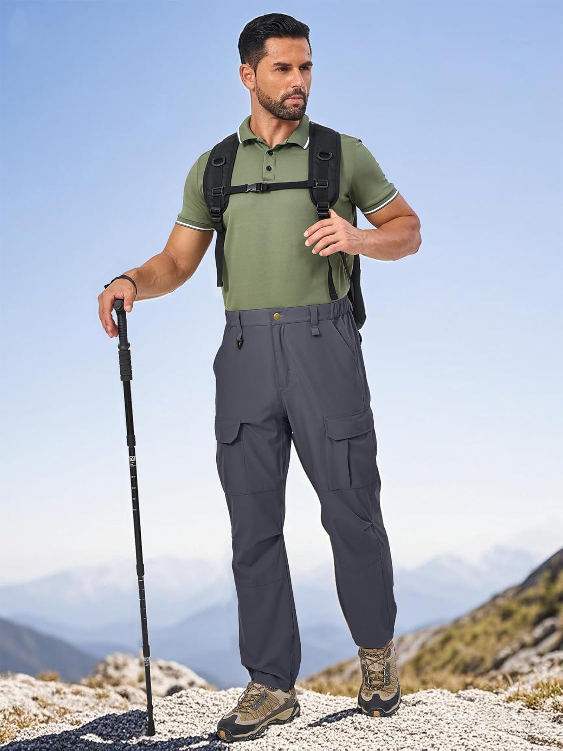 Men's Hiking Cargo Pants Lightweight Quick Dry Stretch Outdoor Tactical Pants for Travel Camping Fishing Outdoor - Image 3