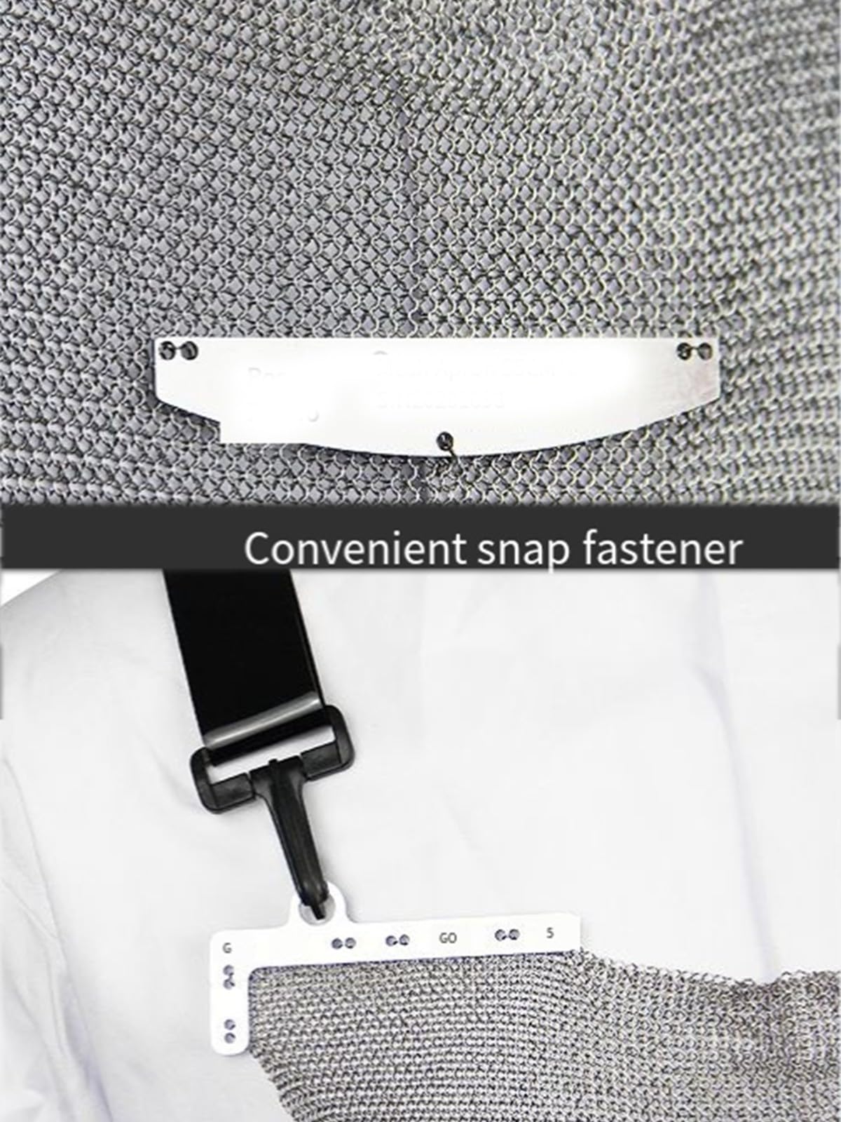 FUELIX Delantal Delantal Resistente A Cortes, Delantal De Metal De Acero Inoxidable Delantal Protector De Trabajo De Seguridad De Carnicero, Correas De Hombro Ajustables 55 * 70cm