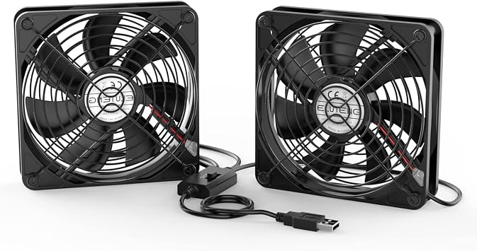 ELUTENG Dual 120mm USB Fan with 3 Speeds 5V Ventilator Fan Portable Cooling Fan Rechargeable Compatible for Laptop Receiver DVR Playstation Xbox Desk Computer Cabinet Cooling | USB Fan Rechargeable Compatible for Laptop Receiver DVR Playstation Xbox Desk Computer Cabinet Cooling
