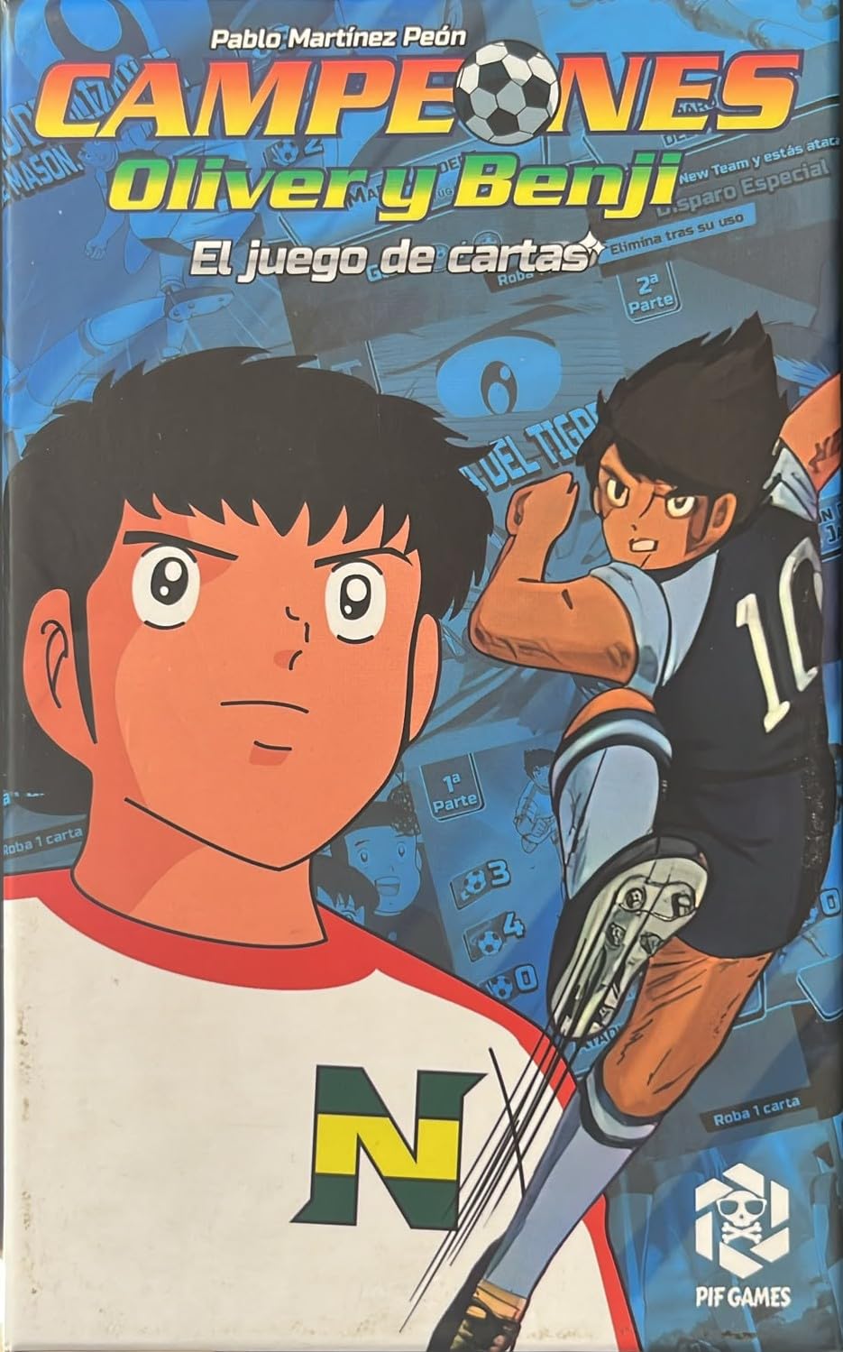 Juego de Cartas Campeones Oliver y Benji | Duelo New Team vs Toho | Juego de Fútbol para Niños +10 Años y Fans Retro | Regalo Ideal con Dados, Cartas Especiales y Marcador de Partidos