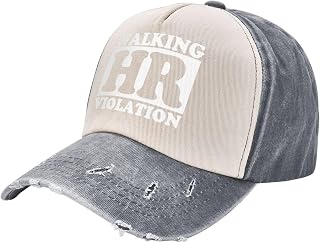 Walking Hr Violation Baseball Cap Adjustable Dad Hat for Men Women,Outdoor Travel Caps for Hiking,Dark Red