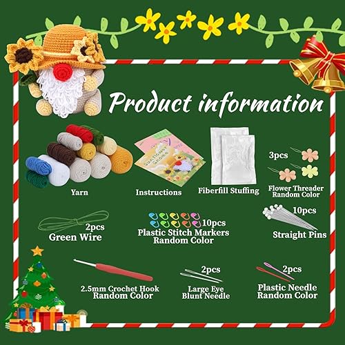 Miniatura 2 de SOCNITC Kit de ganchillo para principiantes, kit de tejido con tutoriales en video paso a paso, kit completo de inicio de ganchillo para adultos