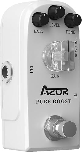 Vista 76 de AZOR Pedal ecualizador de ecualizador de 5 bandas para bajo eléctrico, aleación de aluminio True Bypass Eq bajo