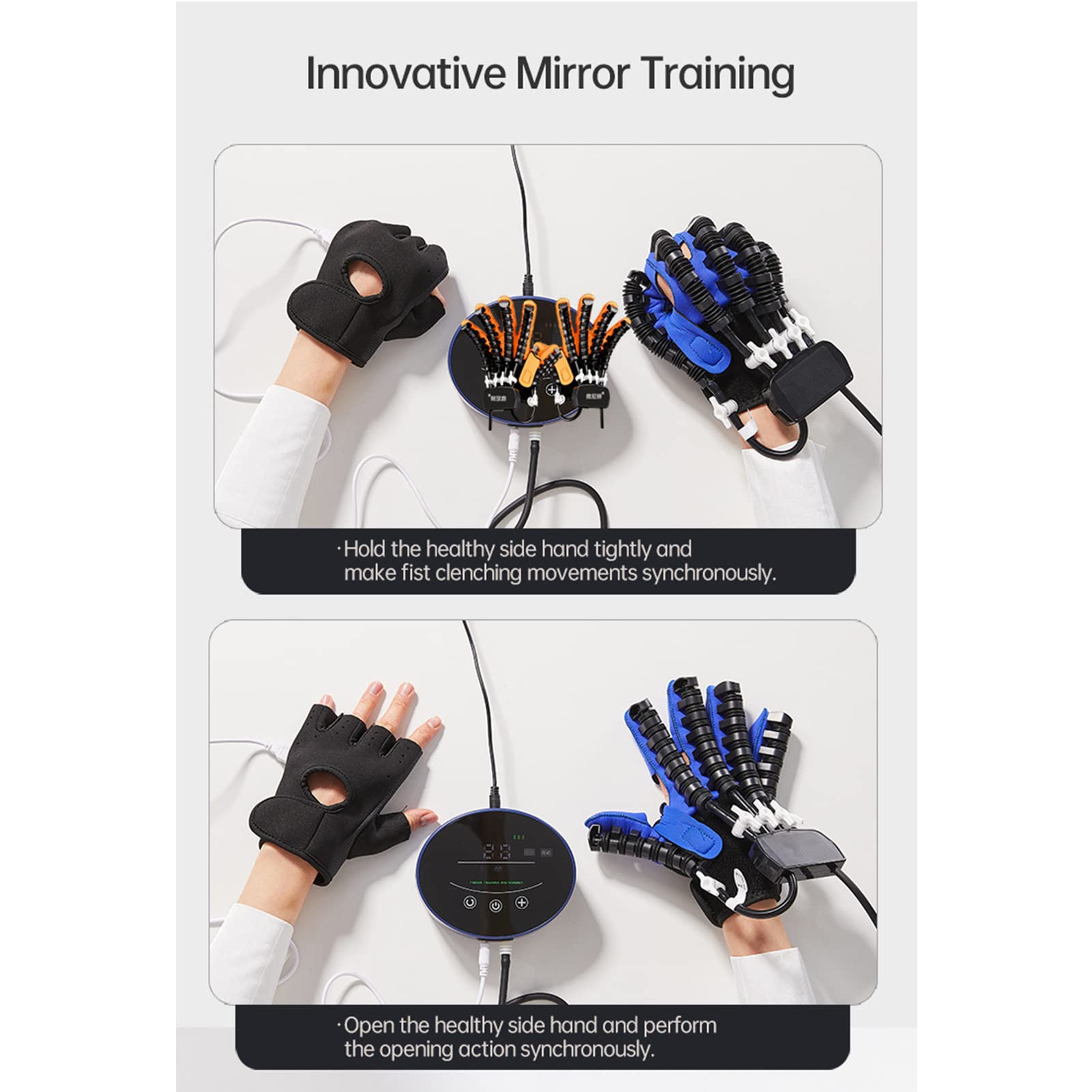 Dispositivo Eléctrico De Entrenamiento De Dedos Y Manos, Guantes Robóticos De Rehabilitación, para Entrenar La Corrección De Flexión De Dedos Y El Ejercicio De Estiramiento De Dedos En Pacientes