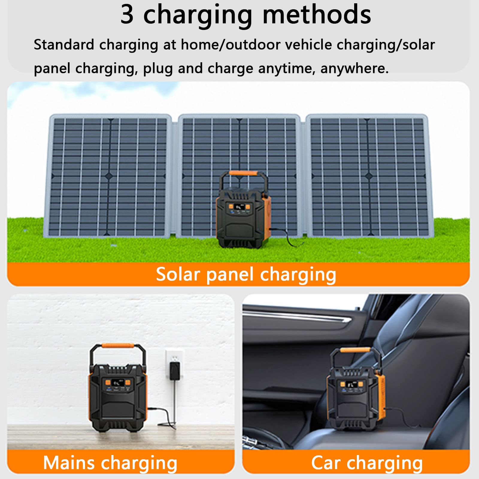 Estación Energía Portátil Batería Litio 200W/ 172,8Wh/ 48000mAh para Exteriores Salida De Ca De Onda Sinusoidal Pura De 110V/ 220V Apta para Camping Hogar Respaldo De Emergencia