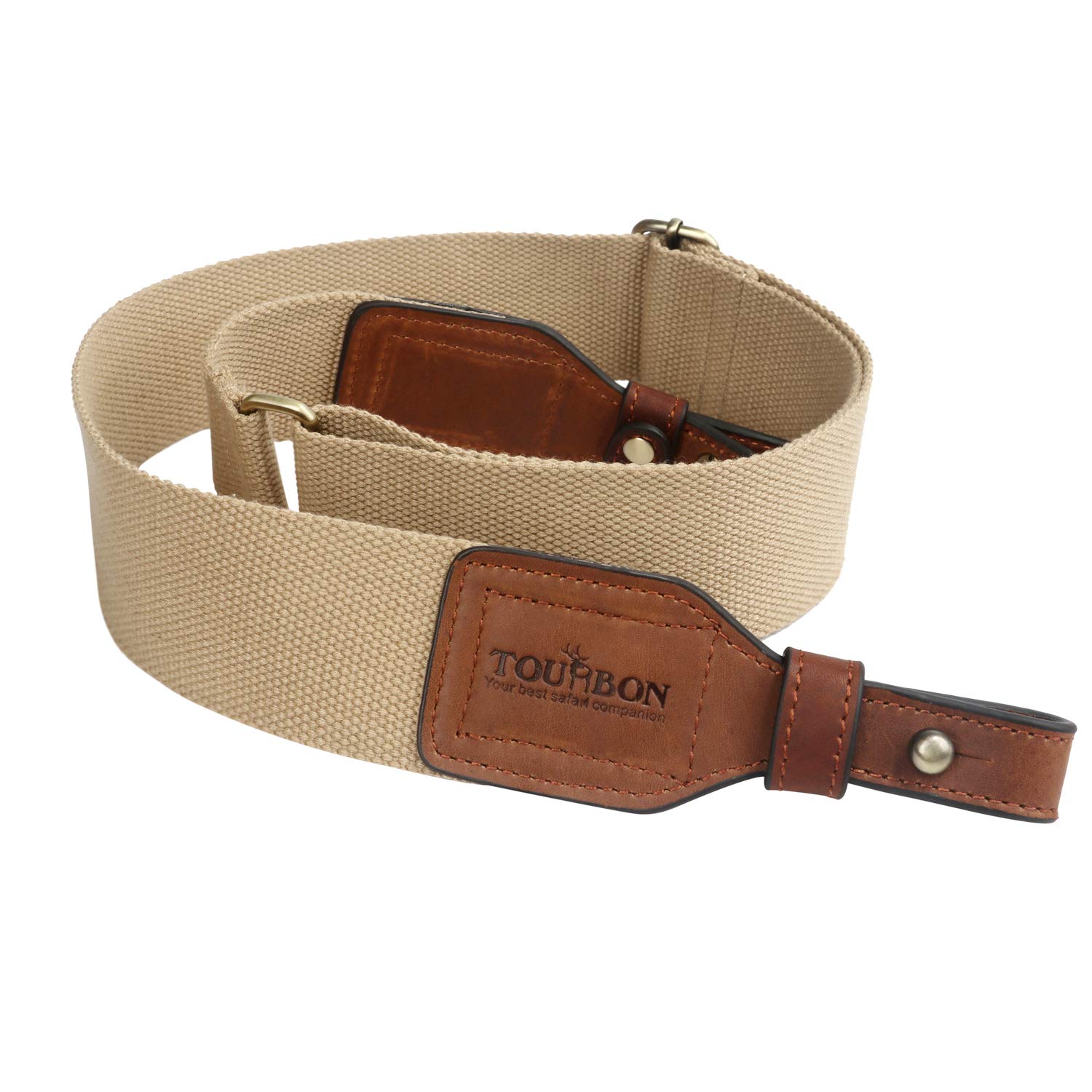 Tourbon 2 Baumwolle und braun Leder Gun Sling Gewehr Tragegurt