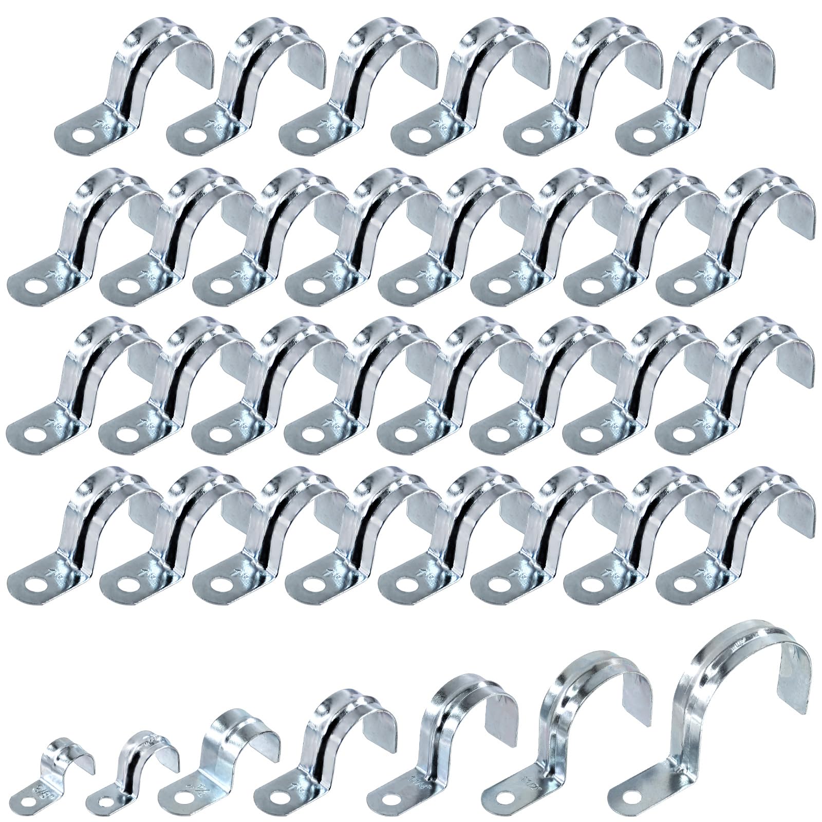 Swpeet 30Pcs 1-1/4"(32mm) Zinc Plated One Hole EMT Pipe Strap Kit