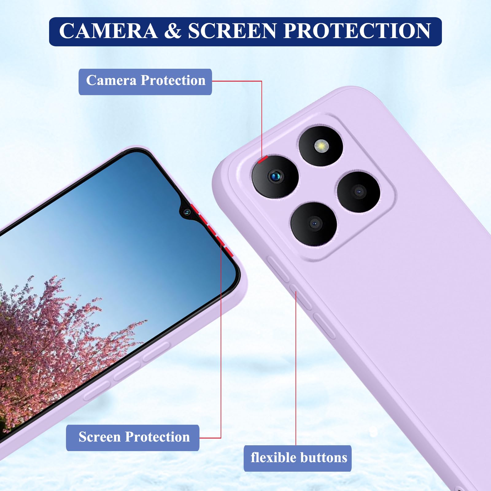 HGJTFANY Cover per Honor X8b (6.7), Custodia per Telefono in Morbido Silicone Antiurto, Ultra Sottile Clear TPU Bumper Case per Honor X8b - Trasparente