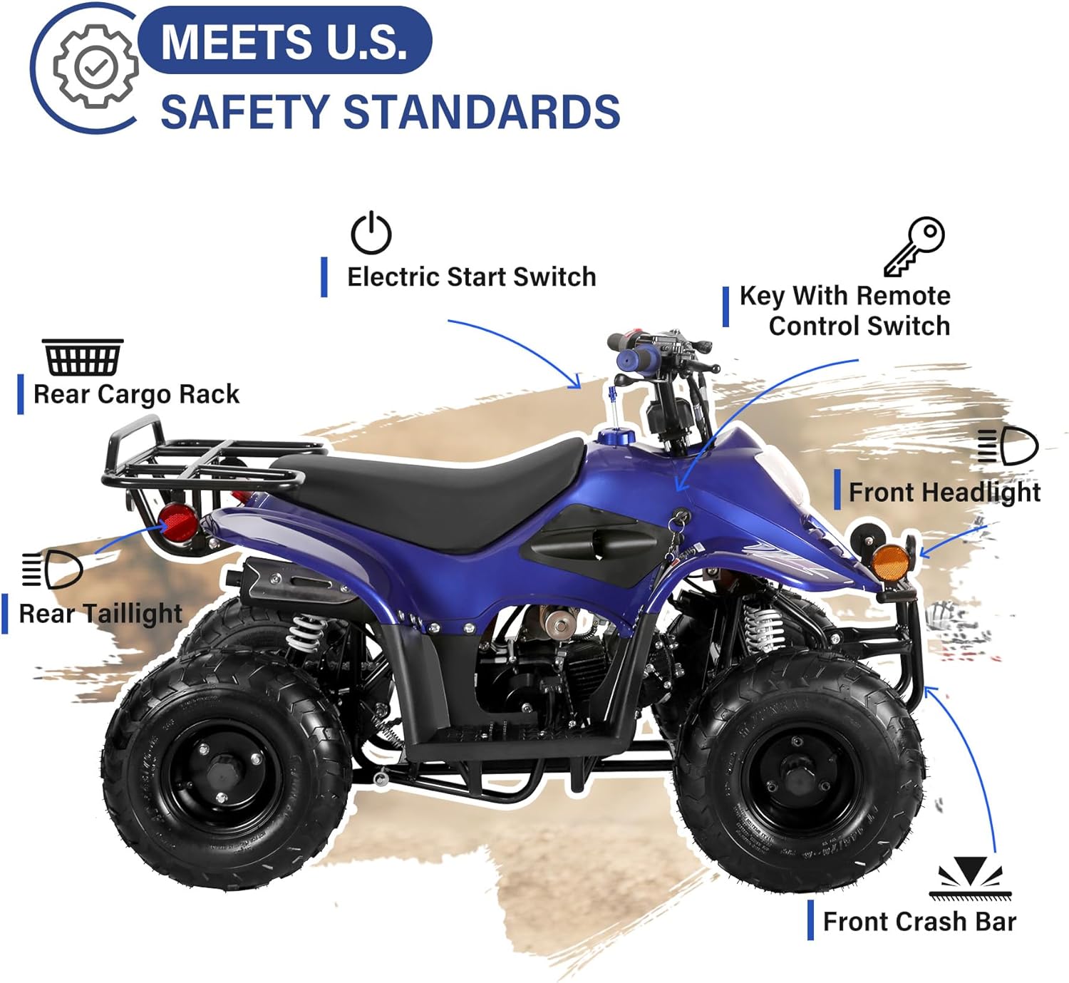 COOLSTER 110CC 4-Stroke Four Wheelers Gas Powered for Adult, Hydraulic Disc Brakes, Independent Suspension, 150 lbs Maximum Load