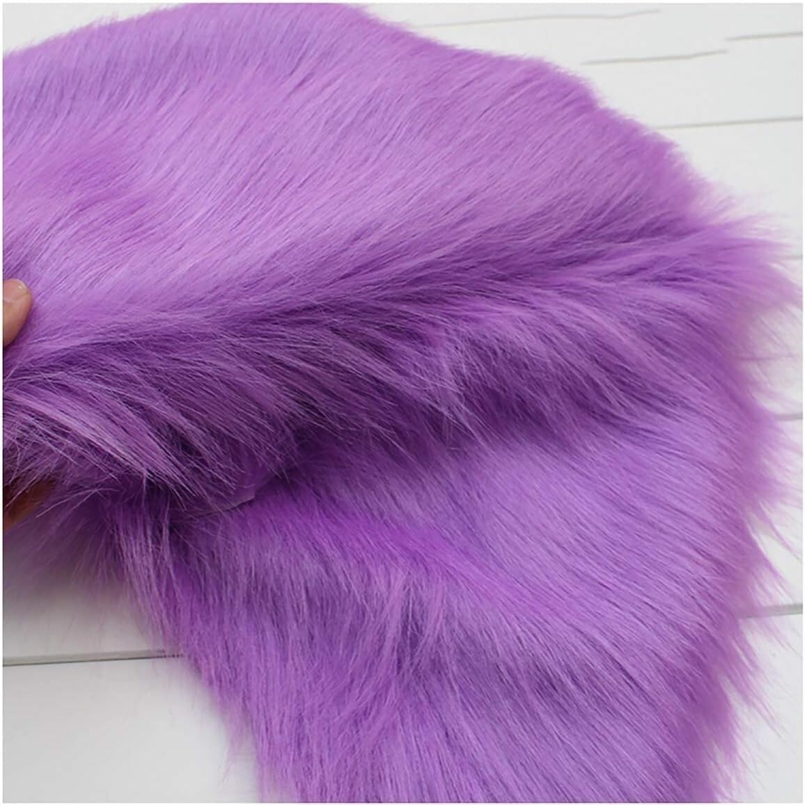 Materiał z długim włosiem ze sztucznego futra, Tkanina ze sztucznego futra. Grubość włosia 90 mm. Lekka tkanina Shaggy(12 Purple)