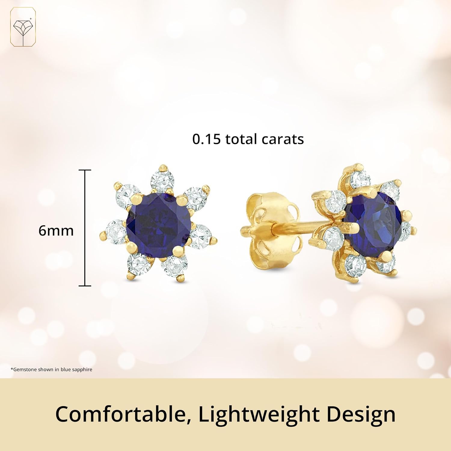925 Sterling Silver Gemstone Hoop Earrings for Women | 0.9 Inch Round Birthstone Earrings for Women with Click Tops | Hypoallergenic Earring Hoops by MAX + STONE