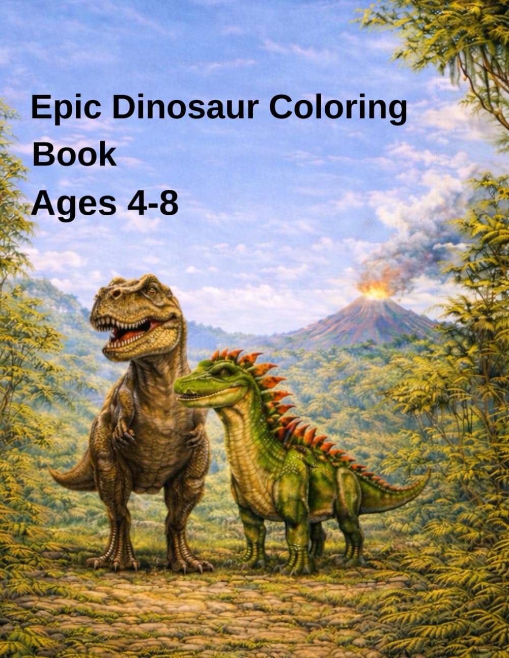 Epic Dinosaur Coloring Book for Kids Ages 4–8: Realistic but Friendly Dinosaurs to Color: Perfect Gift for Dinosaur Lovers – Big, Easy-to-Color Pages