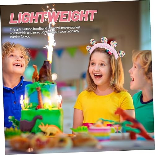 Miniatura 2 de 4 diademas de princesa con diseño de piruletas para niños, diadema de dibujos animados para fiesta, cabeza de piruleta, decoración para el cabello,