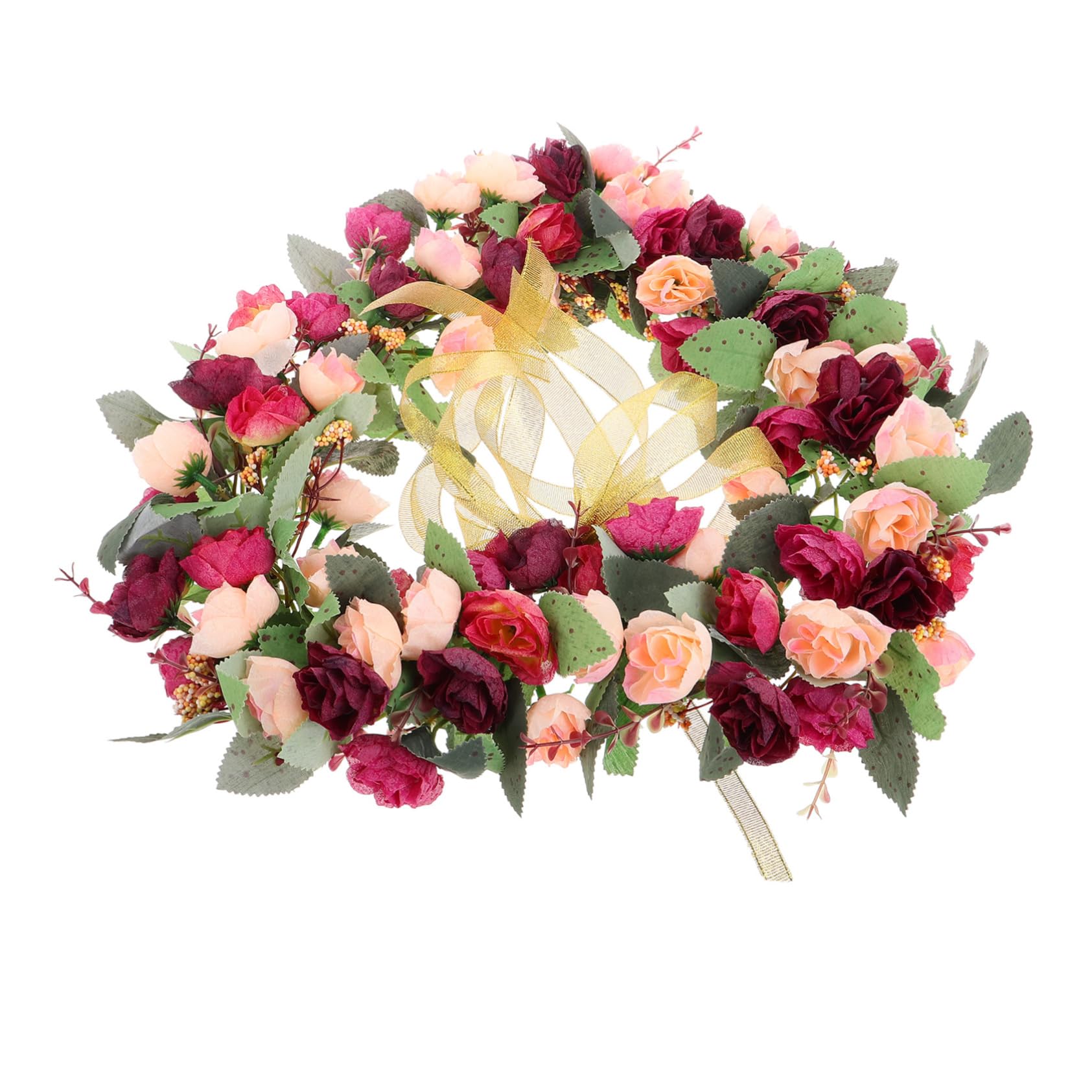 Zerodeko Guirnalda Floral en Forma de Corazón, Flores de Seda y Plástico, Reutilizable, Adecuado para Puerta Principal y Decoración de Boda Elegante