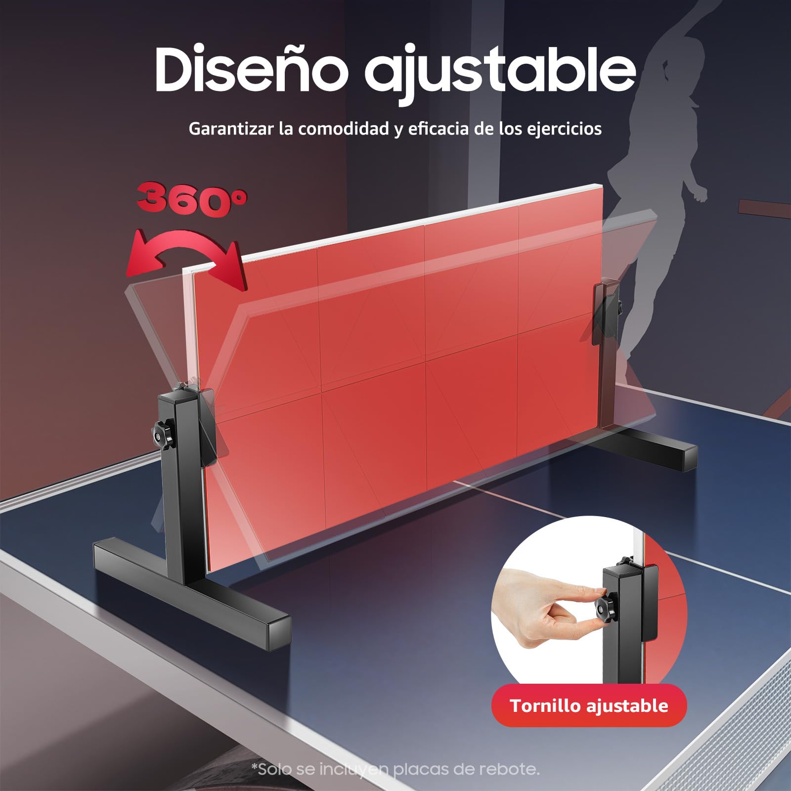 Tabla de Ping Pong para Retorno y Rebote - Mesa Vertical para Casa, Gimnasio, Interior y Exterior