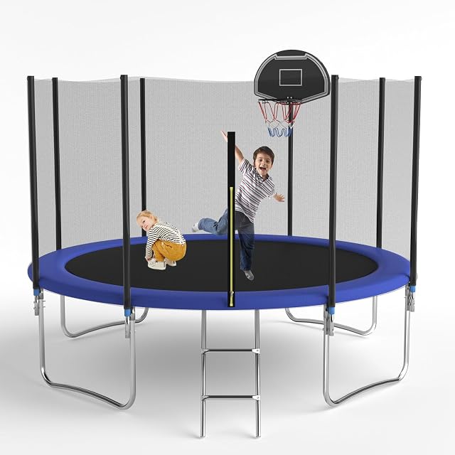 Cama elástica Redonda de 305 cm para jardín con Red de Seguridad Interior