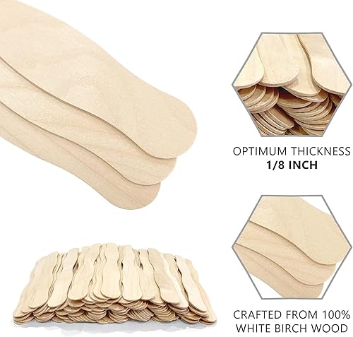 Miniatura 2 de 100 manijas de abanico de madera de 8 pulgadas, palos de manualidades jumbo para programas de boda, o manualidades de mezcla de pintura, proyectos