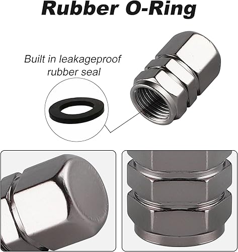 Miniatura 9 de Alpmosn Tapas de válvula de vástago de neumático de aluminio, cubiertas de válvula de rueda de automóvil, accesorios universales para SUV,