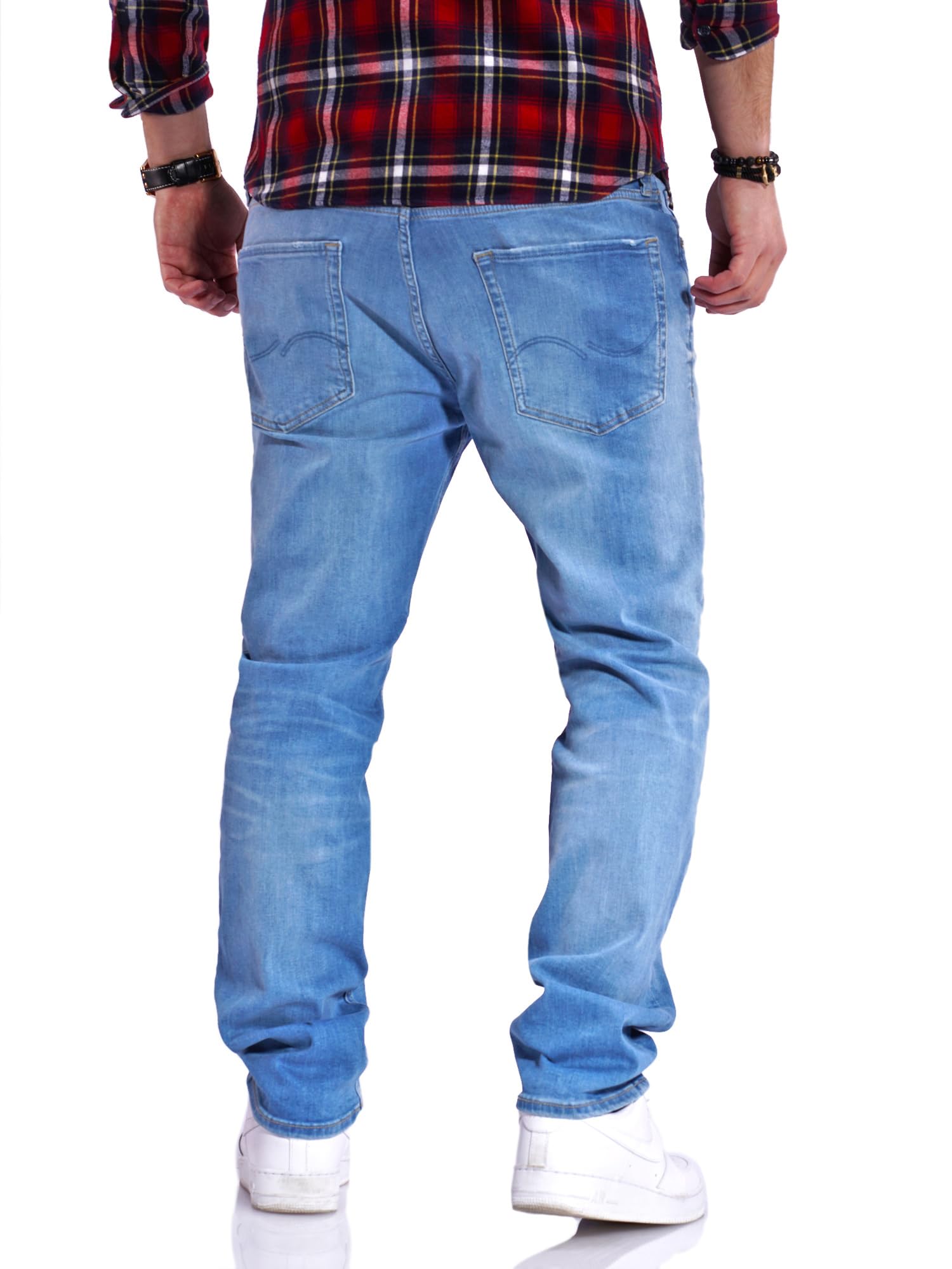JACK & JONES Herren Jeans Clark ARIS Regular Fit Straight Leg Denim Herrenhose