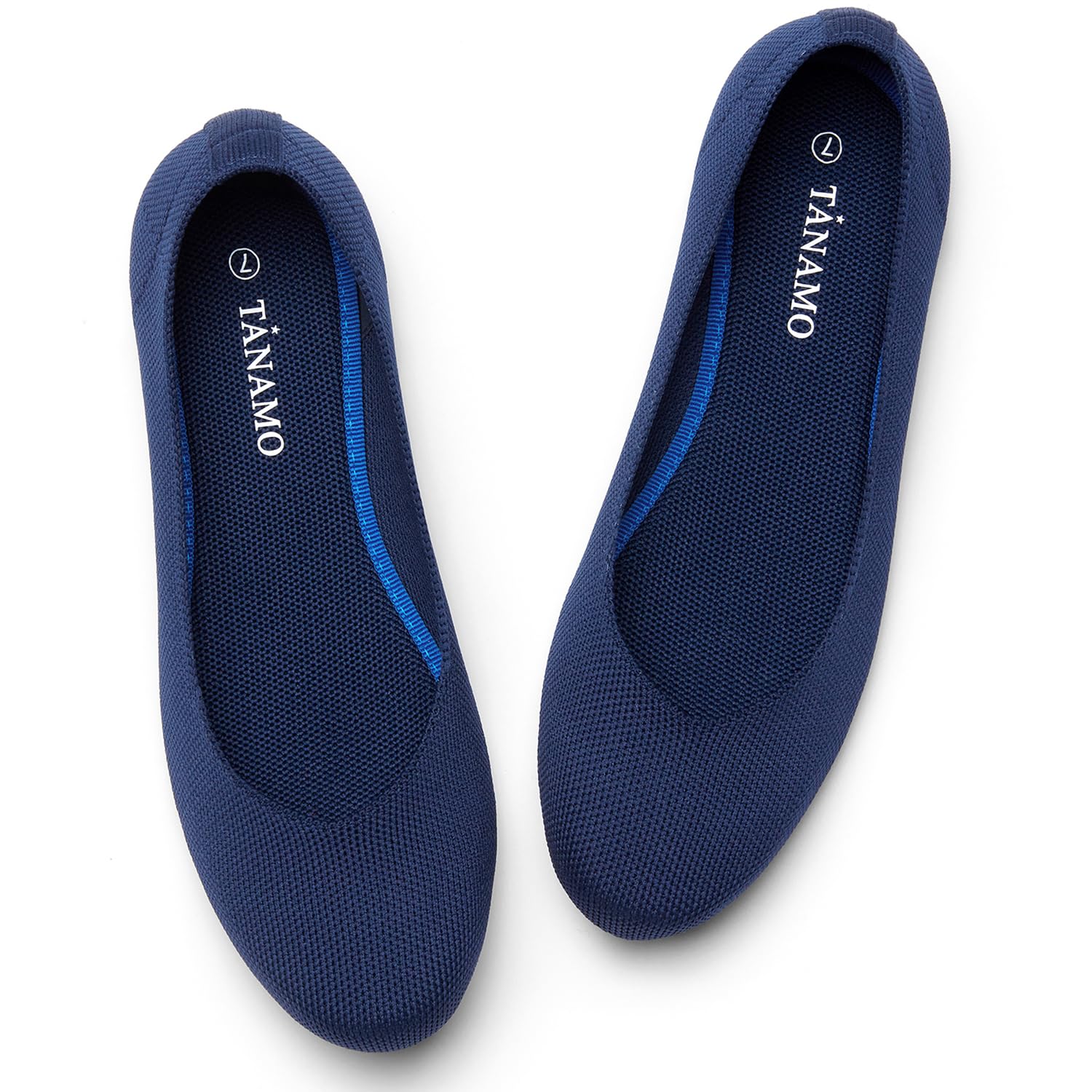 Tanamo Women's Flat Ballet Shoes Knit Flat Shoes for Women Round Toe Slip on Women Flats for Dressy Casual Office Work Wedding Comfort Soft