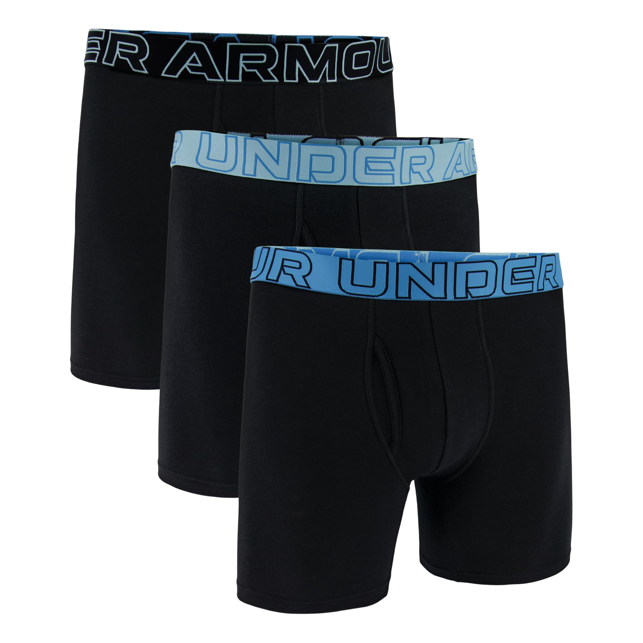 Under Armour Men's 3-Pack Performance Cotton Boxer Brief, 6" Inseam, All-Day Comfort & Ultra-Soft