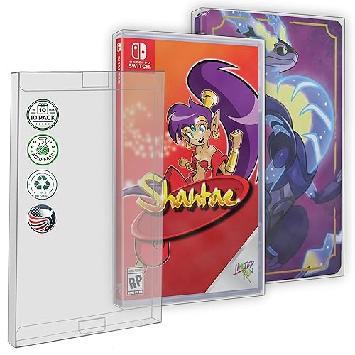 MALKO 10 PACK Video Game Protector Compatible with: Nintendo Switch Game Case & Steelbook | Clear Plastic Sleeve - 10 Pack