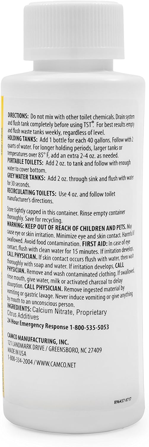 Camco 41571 TST RV Toilet Treatment Lemon Singles 8-4oz : Automotive