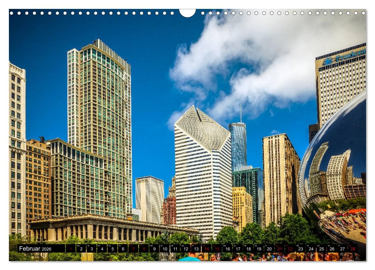 Chicago Impressionen (Wandkalender 2026 DIN A3 quer), CALVENDO Monatskalender: Beeindruckende, faszinierende Impressionen von Chicago
