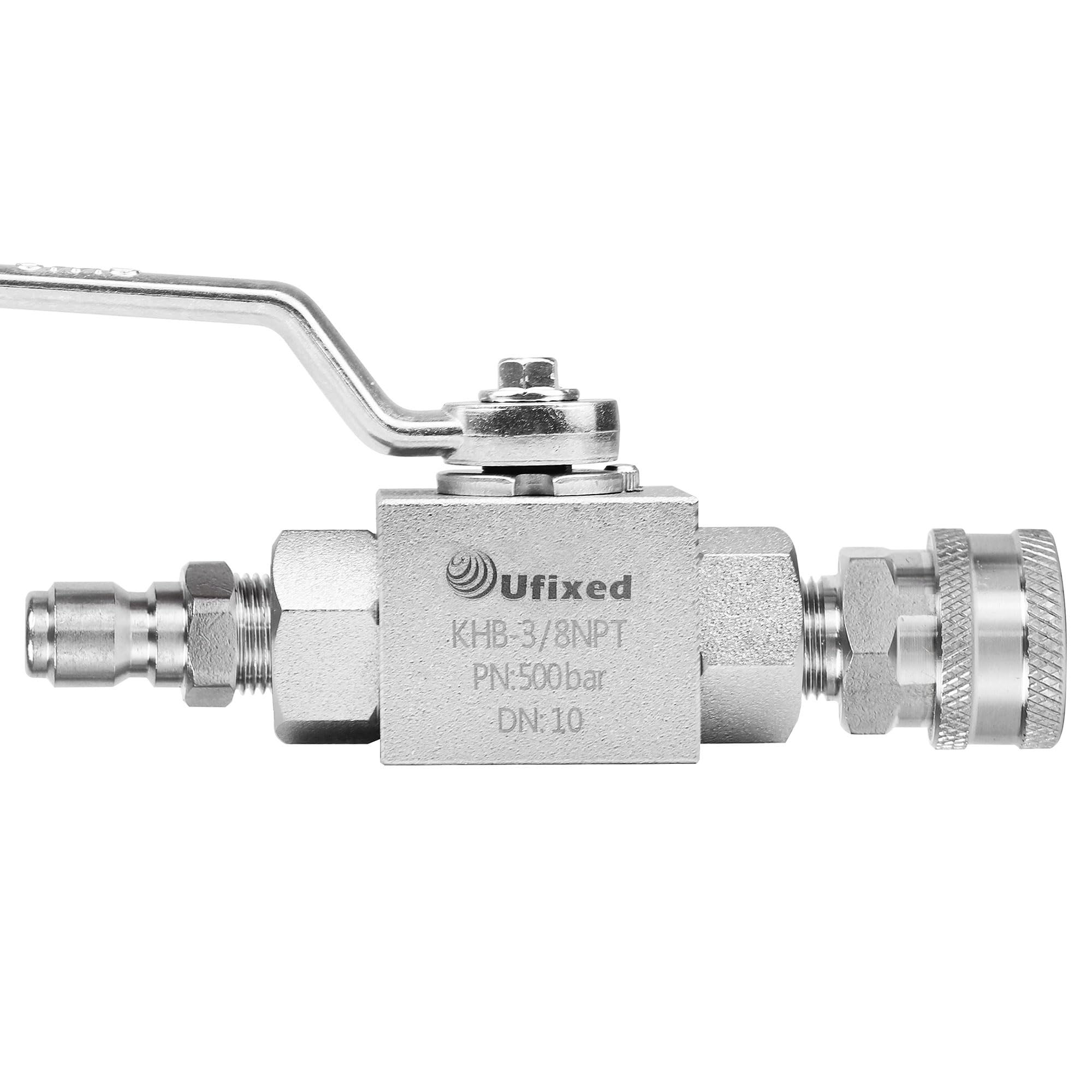 Hydraulic Valve 2 Way 3/8 Inch NPT 7250 Psi Shut-Off High Pressure Washer Ball Valve 4400 Psi Pressure Washer Pump Parts KHB Ball Valve with handle Pressure Washer Quick Connect Bite Valve