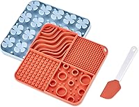 Amazon Basics 2-Pack Silicone Lick Mats for Dogs & Cats - Slow Feeder Puzzle Feeding Mats, Dishwasher Safe