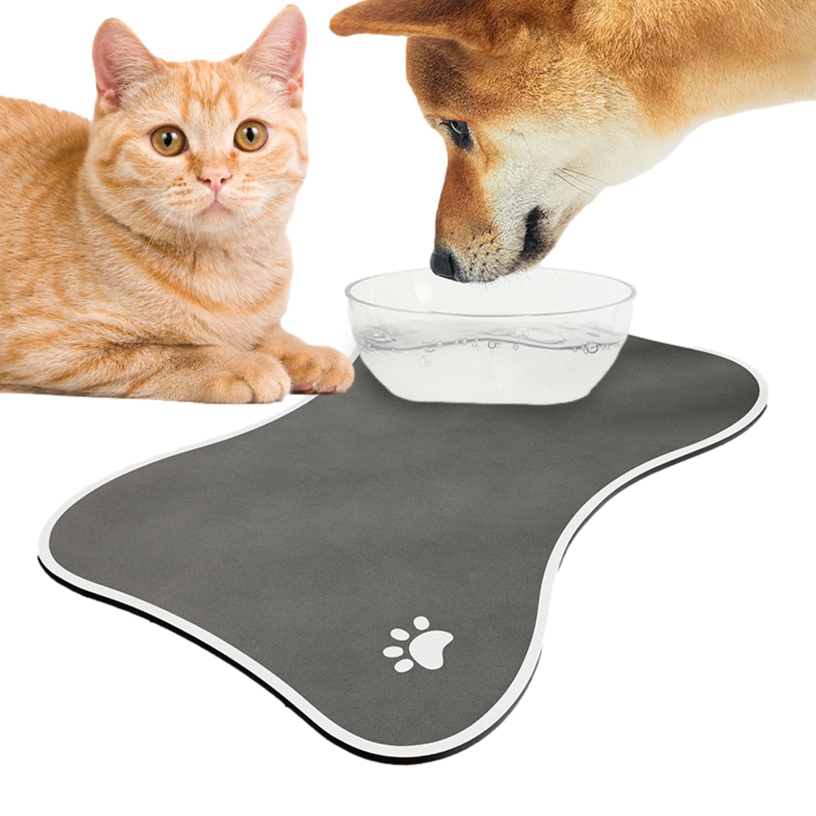 Tapis d'alimentation en silicone imperméable pour chien et chat, tapis antidérapant pour gamelle, pour chiens, chats et autres (40 x 60 cm)