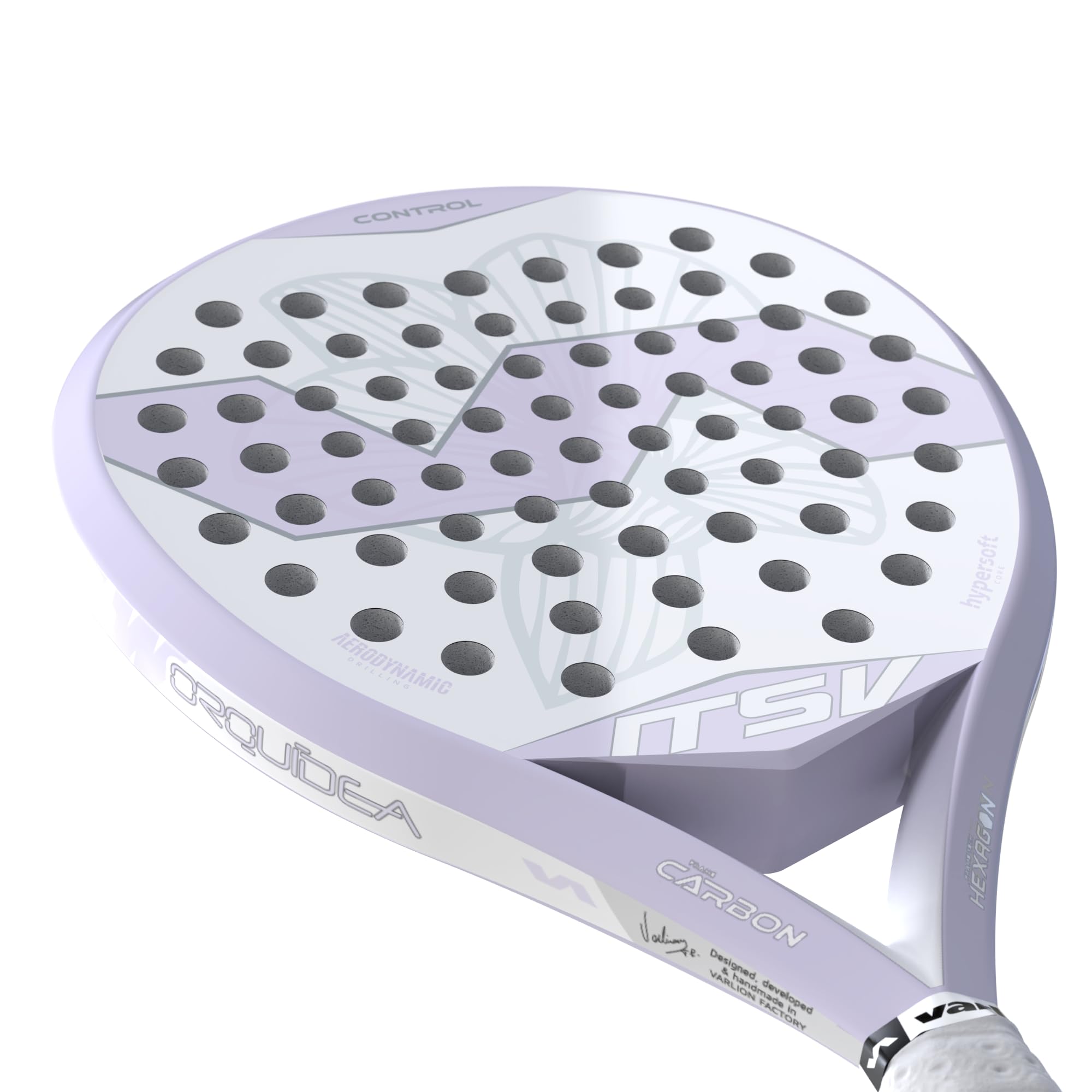 Varlion Padel Racket LW Hexagon 8.8 Orquidea – Professional Paddle Racket for Enhanced Control Aerodynamic Frame Soft EVA Core Sleek Design