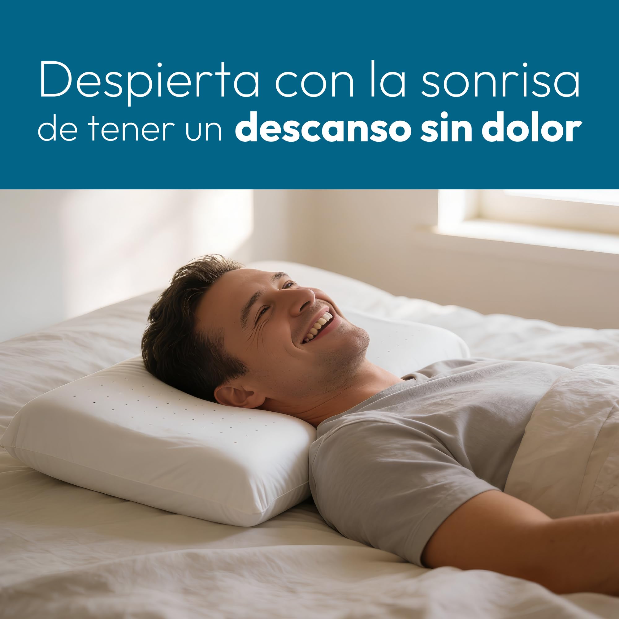 Almohada Viscoelastica 70 Pack 2, Almohada Cervical y Almohadas Cervicales para Dormir, Almohada Antironquidos para Cervicales y Cuello, Pillow Ergonómica con Carbón Activo Fabricada en España