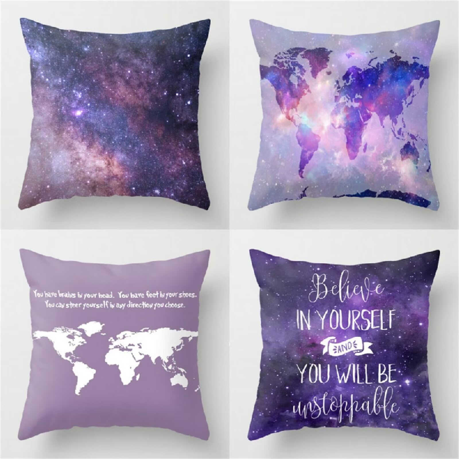 Federe Cuscini Divano 65x65cm,Set di 4 Viola astratto Cuscini per Divano,Quadrato Doppio Lato Lino Esterni Copricuscini Divano,per Divano Soggiorno Sedia Letto Decorativo Cuscini Divano ZW1-23
