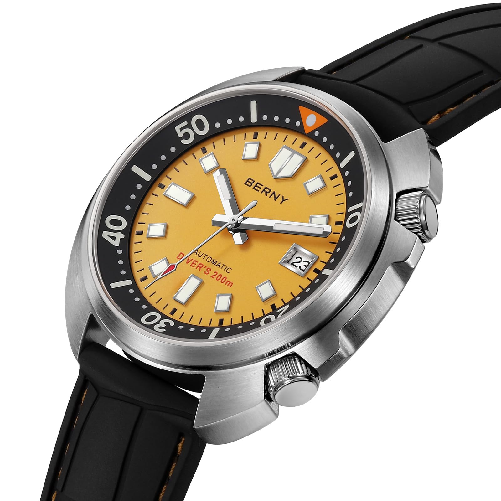 BERNY Reloj Automático para Hombres 200M Impermeable Buceo Mecánico Super Luminoso