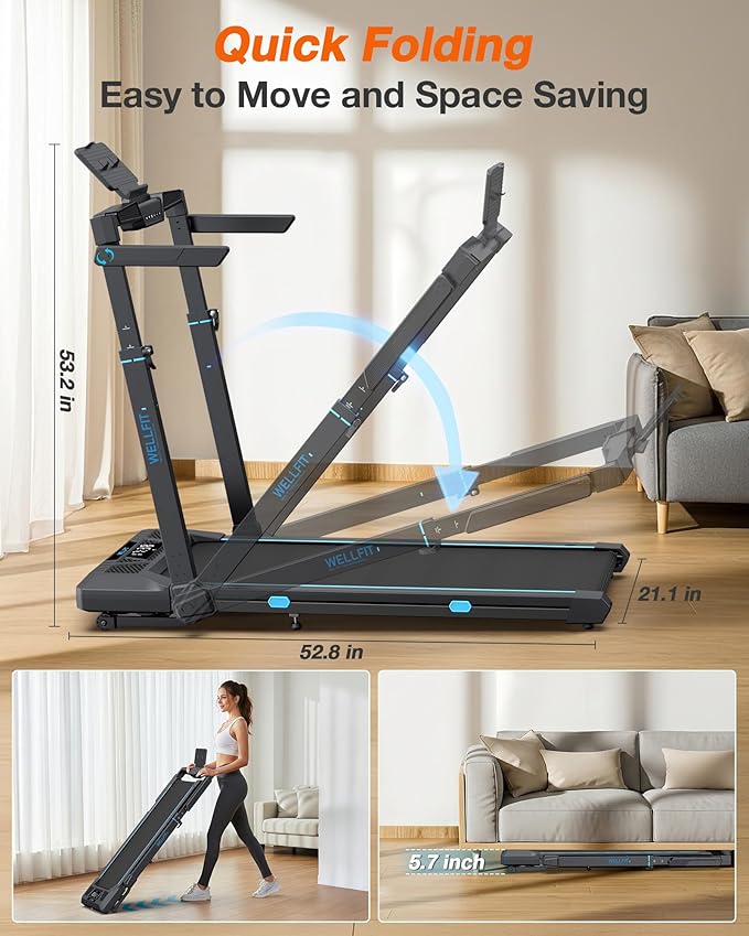 Caminadora Eléctrica Plegable con Inclinación Automática, 3.5HP, Negro miniatura 9