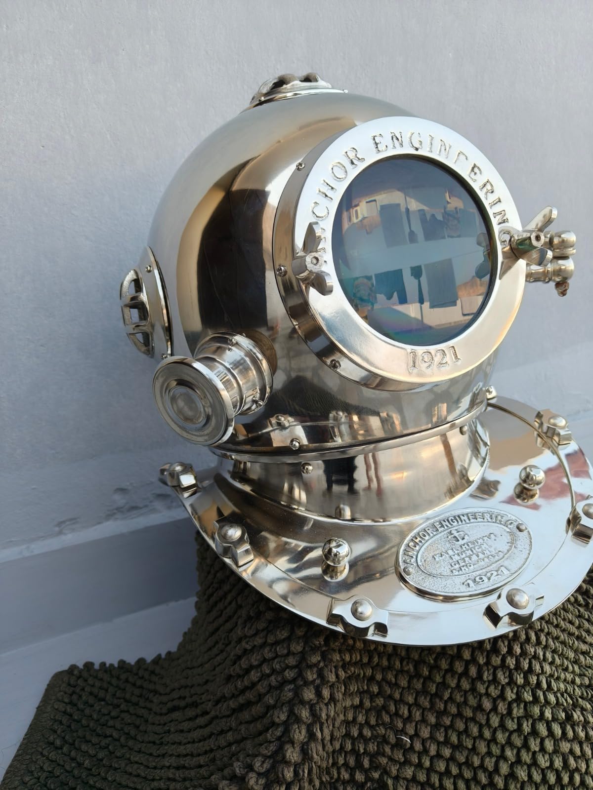 Marcos Antique Brass Scuba DEEP Diving Divers Helmet Mark V US Navy Vintage