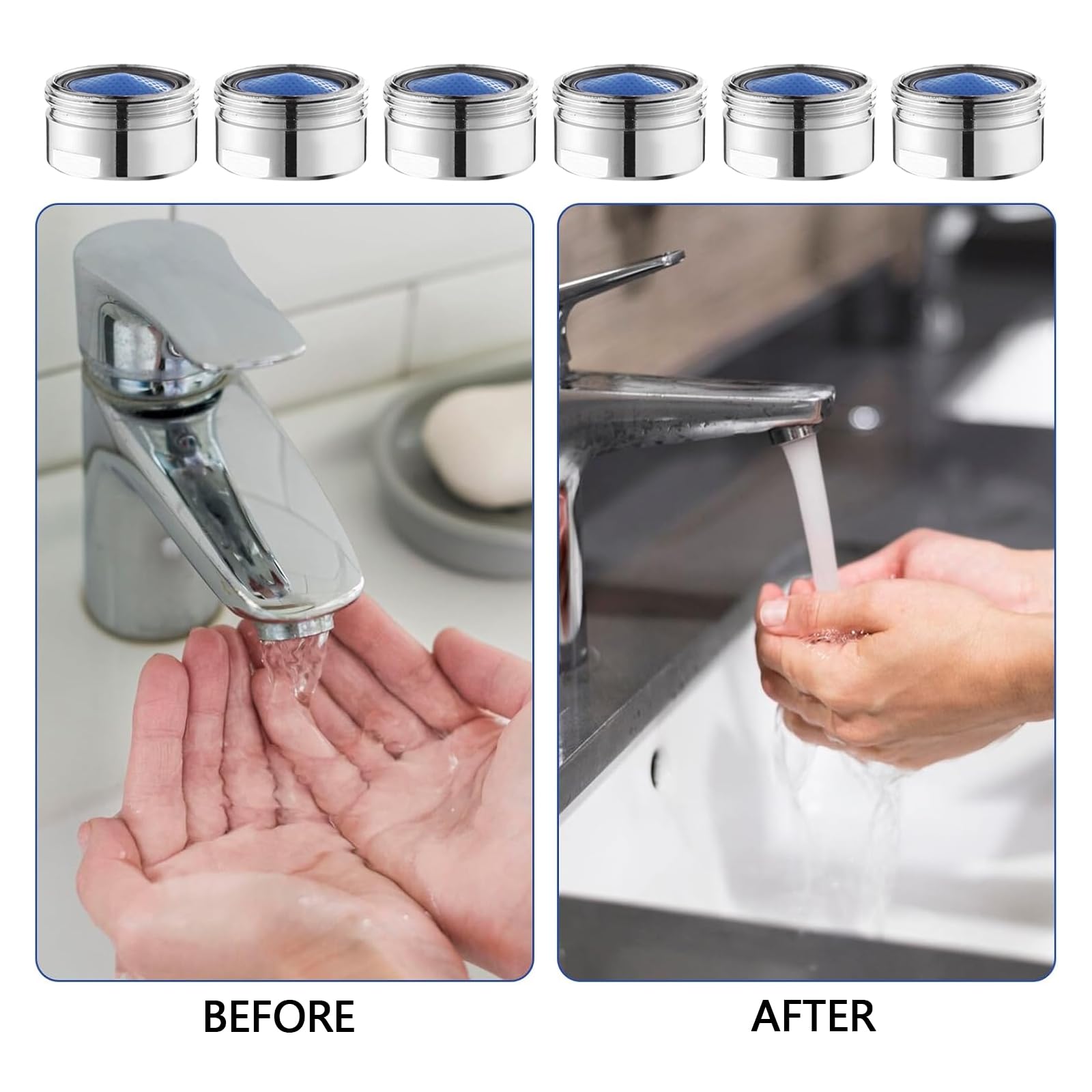 M22, 6 pezzi 22 mm, filettatura maschio aeratore acqua setaccio per rubinetto, filtro per rubinetto, filtro antispruzzi per bagno cucina