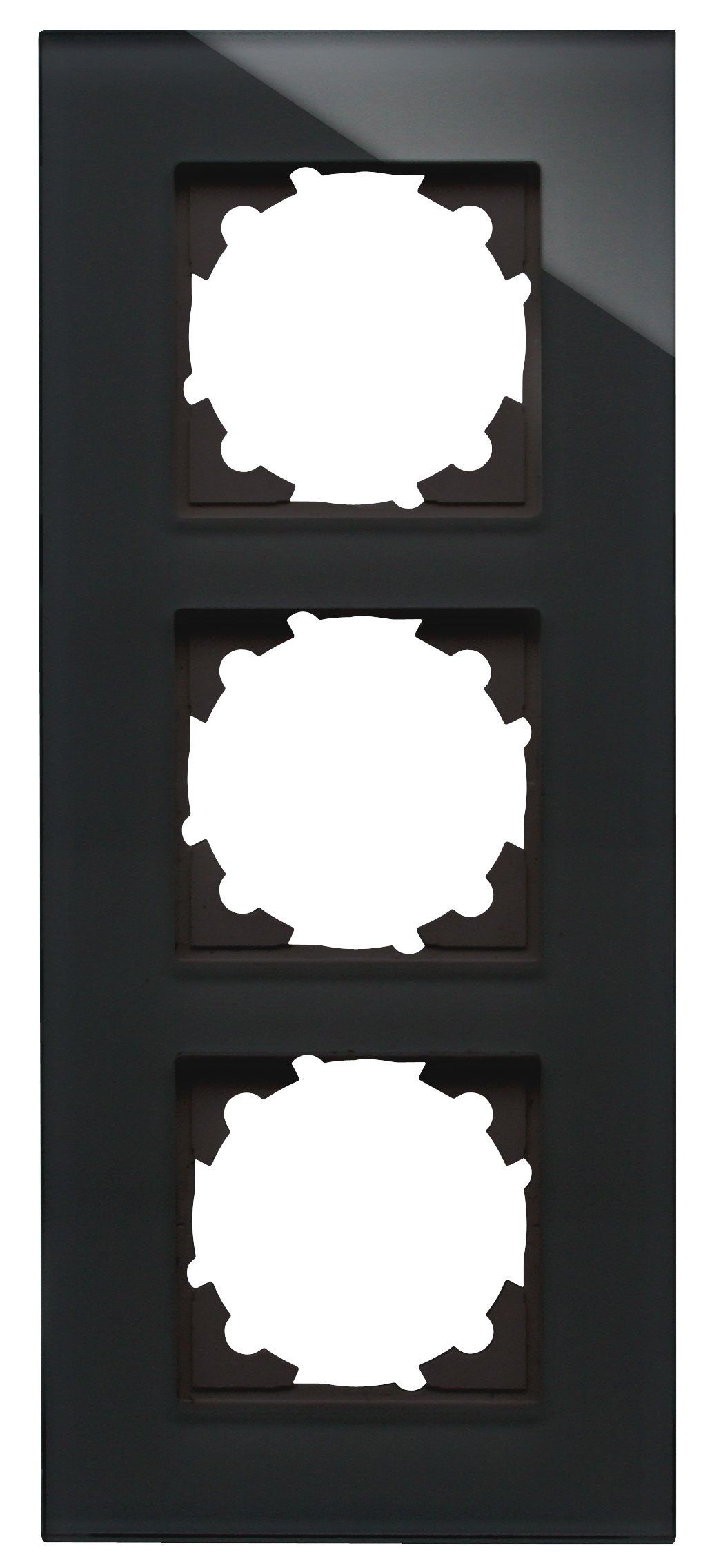 Cadre de protection en verre Kopp triple noir anti-trace pour habillage mural de salon