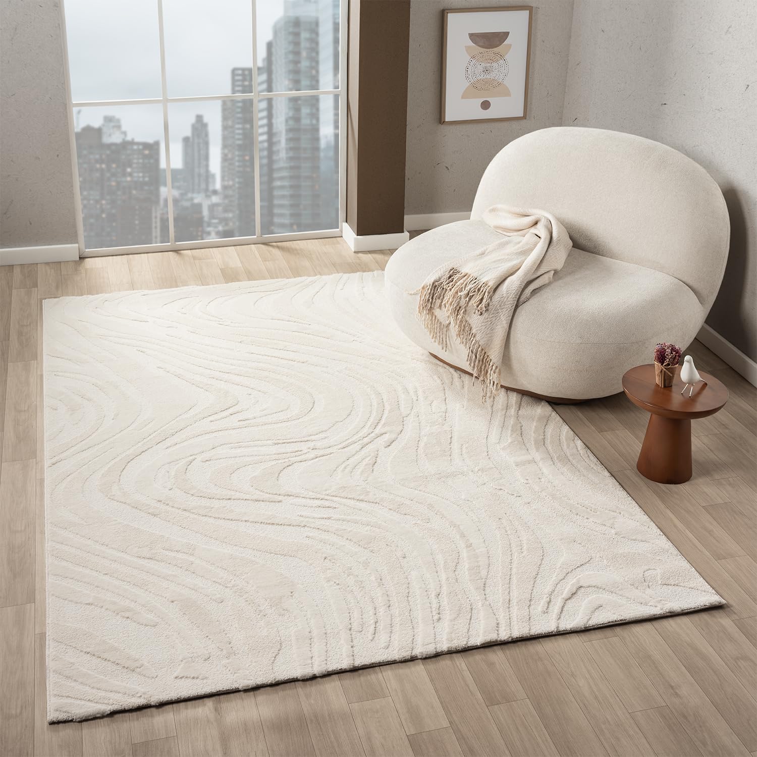 , Farbe:Creme, Maße:160x230 cm