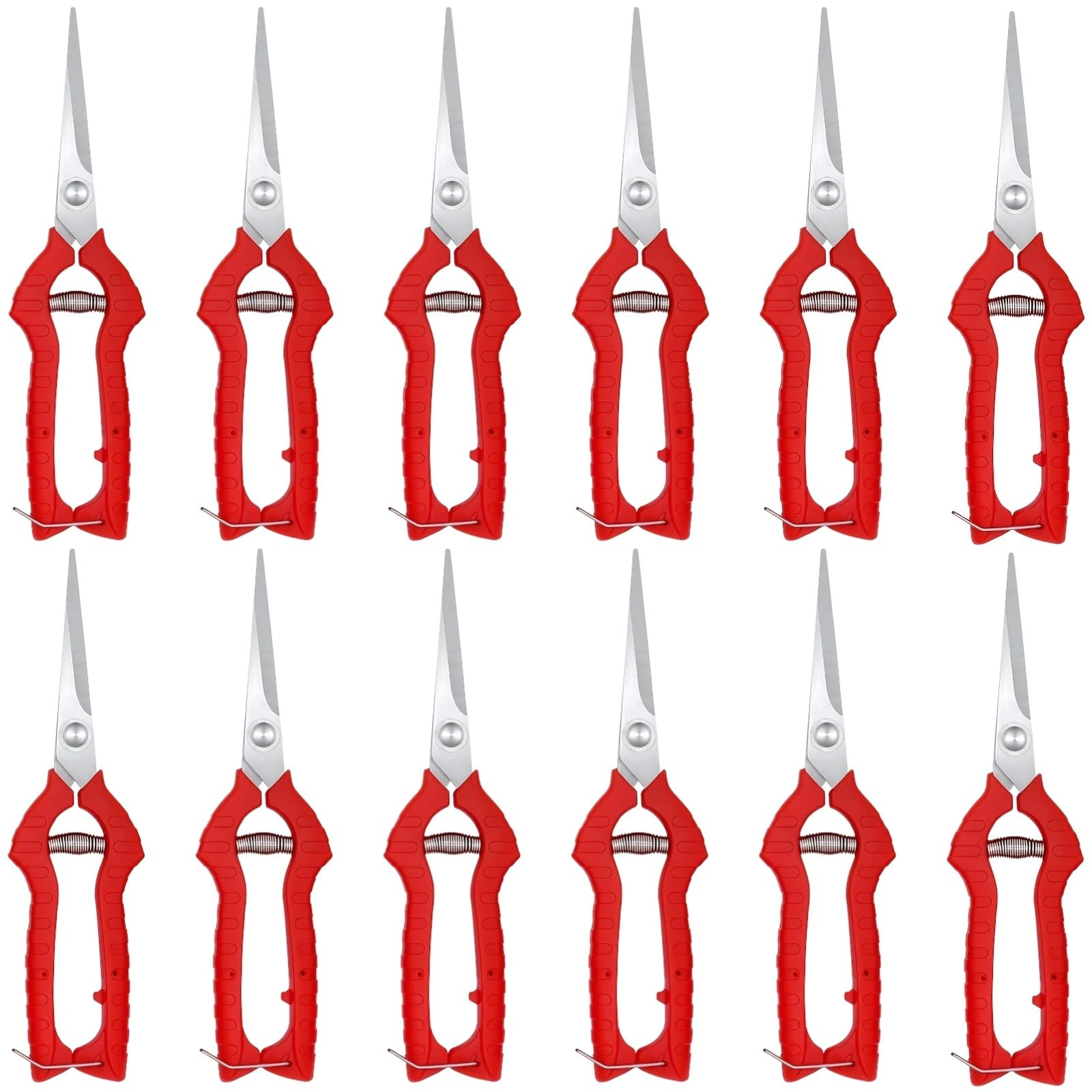 12 Stk. Gartenscheren-Set aus Edelstahl, 7,87 Zoll Bulk-Baumscheren, rote Spitzschere für Rosenschnitt, Blumen, Pflanzen und Baumschnitt, für präzise Schnitte im Garten