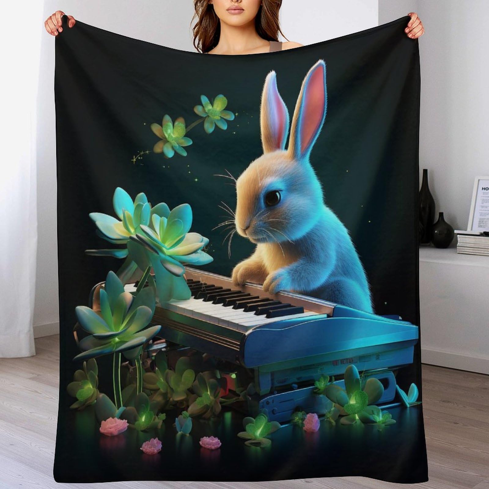 Manta suave de conejo para regalar manta de sofá acogedora 130x150