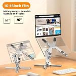Moallia Laptop Stand with 360 Rotating Base, Computer Notebook Laptop Riser Metal Holder for Desk Collaborative Work, Fully Foldable for Easy Storage, Fits All MacBook, Laptops up to 16 inches