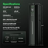 Vista 2 de VIVOSUN AeroStream H09 Intelligent Wi-Fi Humidifier, 2.38 Gal / 9 L Humidifier with Temp & Humidity Probe, Smart Remote Control, Designed for Growers