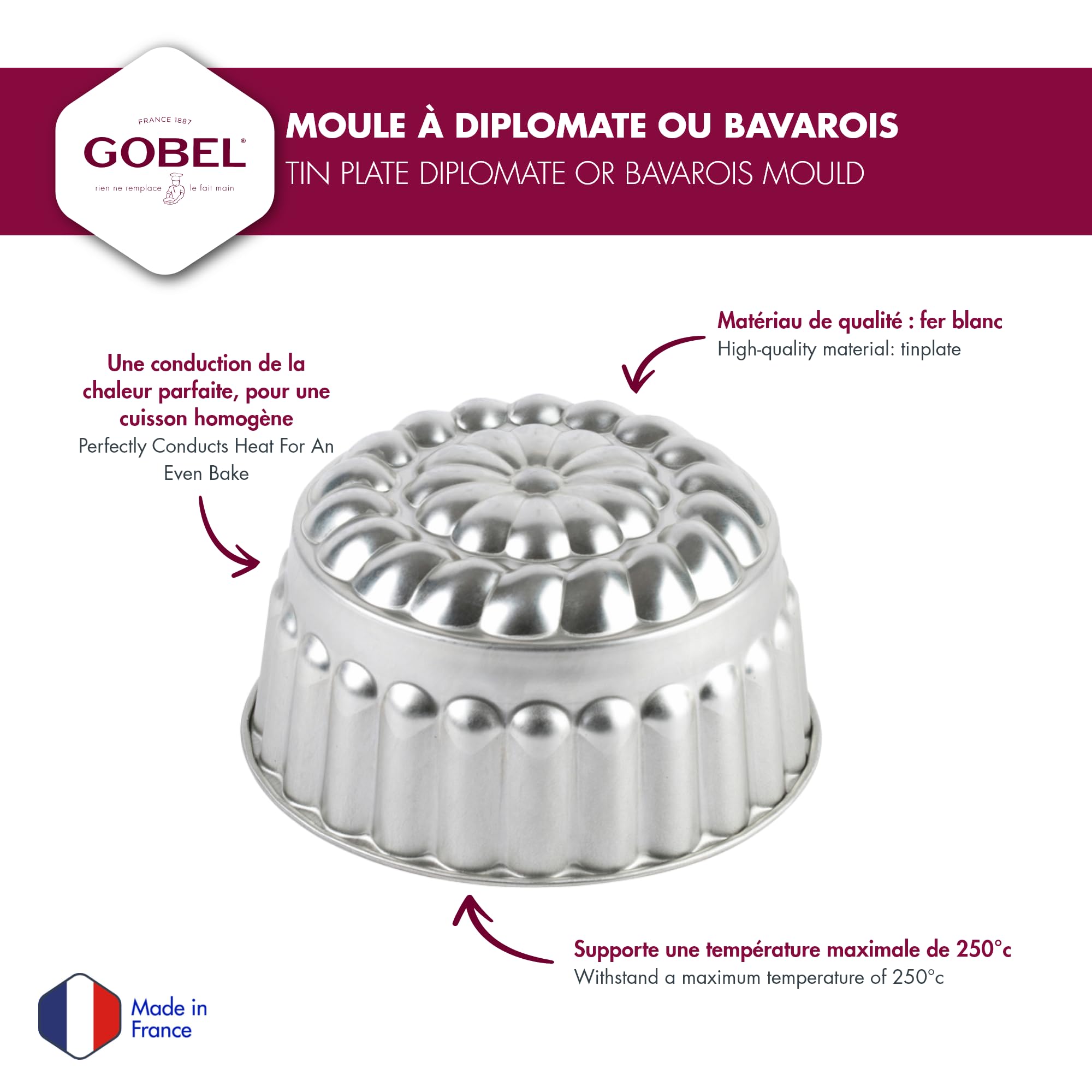 Moule Savarin Haut Anti Adhésif 24 cm x H 5,8 cm Gobel