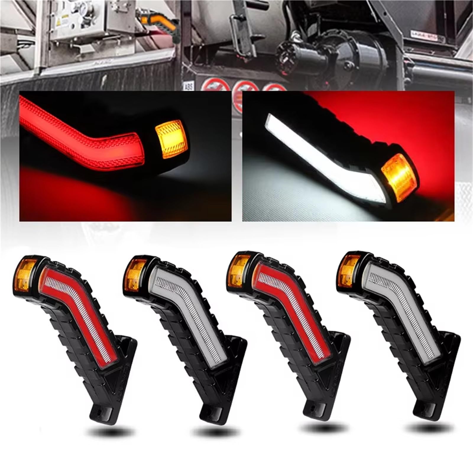 Genérico intermitente automóvil 2 Luces LED De Posición Lateral Lámpara Intermitentes Universal Para Coches SUV Camiones Rvs Autobuses Barcos Remolques(2pcs Signal Light)