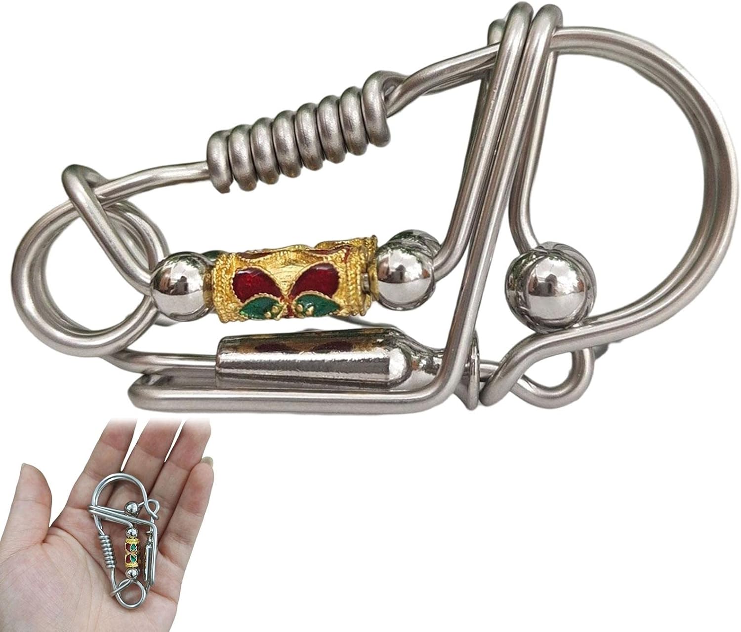 [SAEYZ] メンズ ピストン キーチェーン, ピストン アート キーチェーン, ステンレス鋼車ピストンアートキーホルダー手作りバ